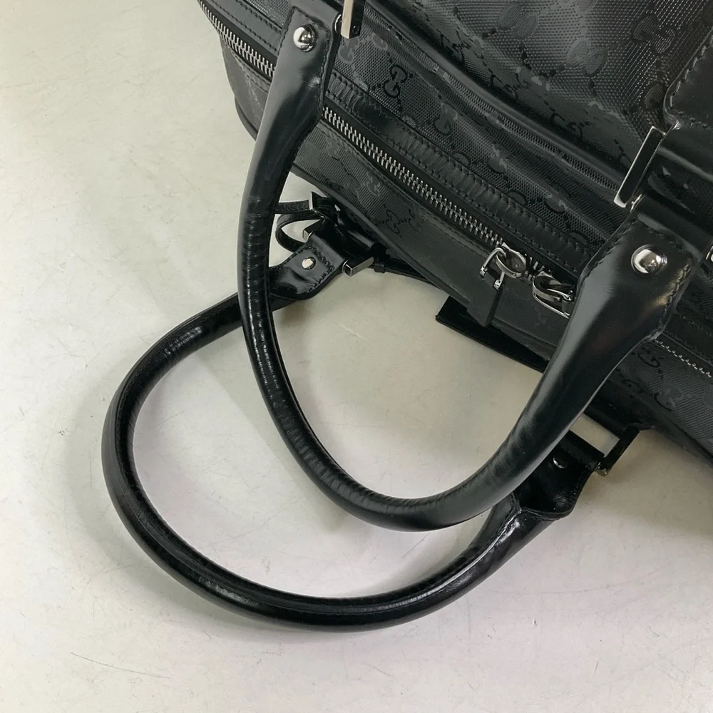 Gucci Imprime GG Logo Black Coated Canvas Large Duffle Bag